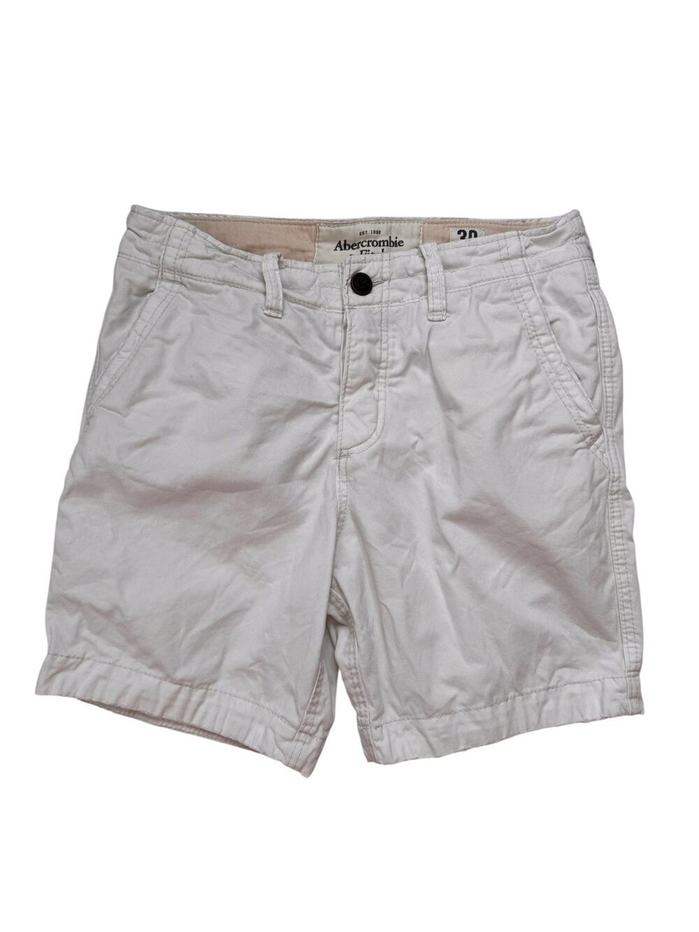 Vintage Y2K ABERCROMBIE & FITCH White Button Fly Cotton Shorts Size 30 Mens
